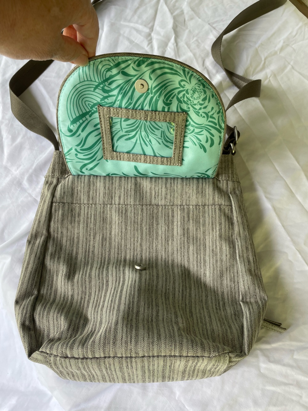 Gray/Cream Cargo Pocket Bag - Picture 2 of 5
